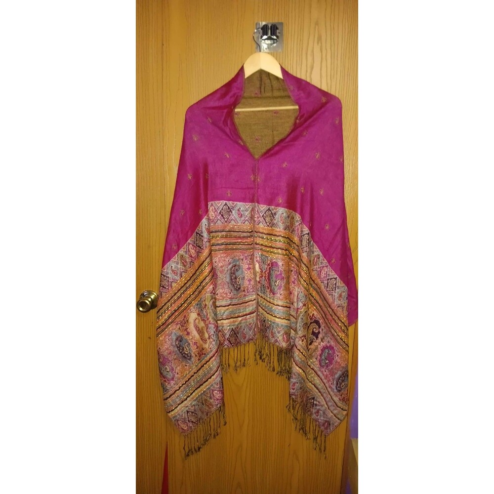 Beauty And The Bliss Wrap Cardigan Womens One Size Multicolor Pink Paisley... - Picture 1 of 7